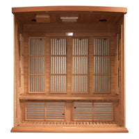 Indoor Infrared Sauna Designed for Home Wellness, 4 Person Capacity, Canadian Red Cedar, Bluetooth Compatible