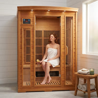 Indoor Infrared Sauna Designed for Home Wellness, 4 Person Capacity, Canadian Red Cedar, Bluetooth Compatible — Lifestyle
