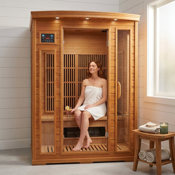 Indoor Infrared Sauna Designed for Home Wellness, 4 Person Capacity, Canadian Red Cedar, Bluetooth Compatible