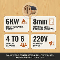 Outdoor Traditional Barrel Sauna | 4-6 Person Wood Sauna, Steam and Wet Sauna with 220V with 6KW Electric Heater, Sauna Stone — Results & Stats